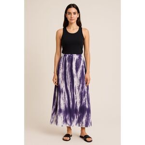 NWT Earthbound Trading Co Womens Boho Purple Tie Dye Maxi Skirt Sz L Coastal